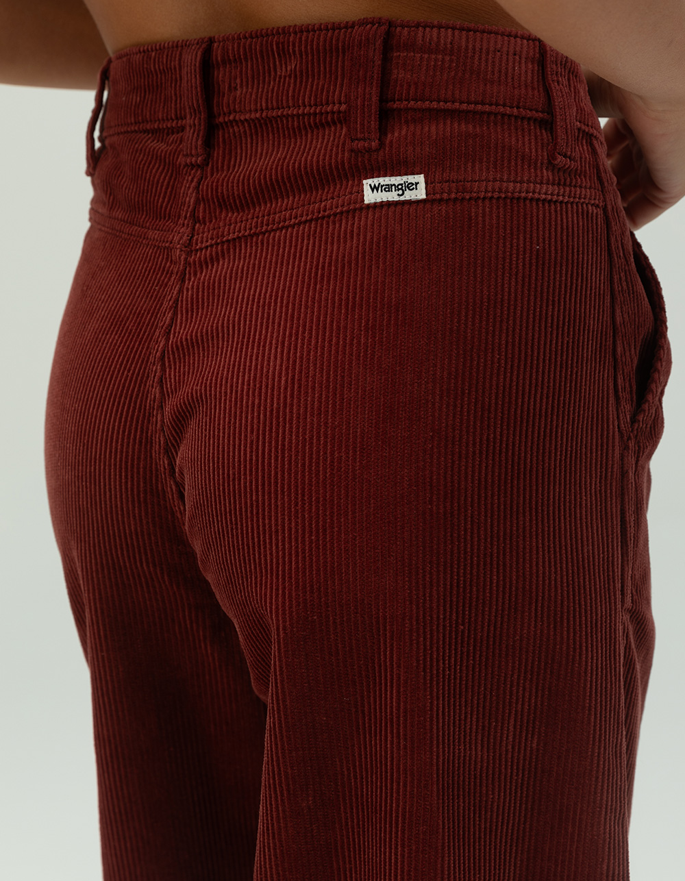 WRANGLER High Rise Trouser Corduroy Womens Jeans - RUST