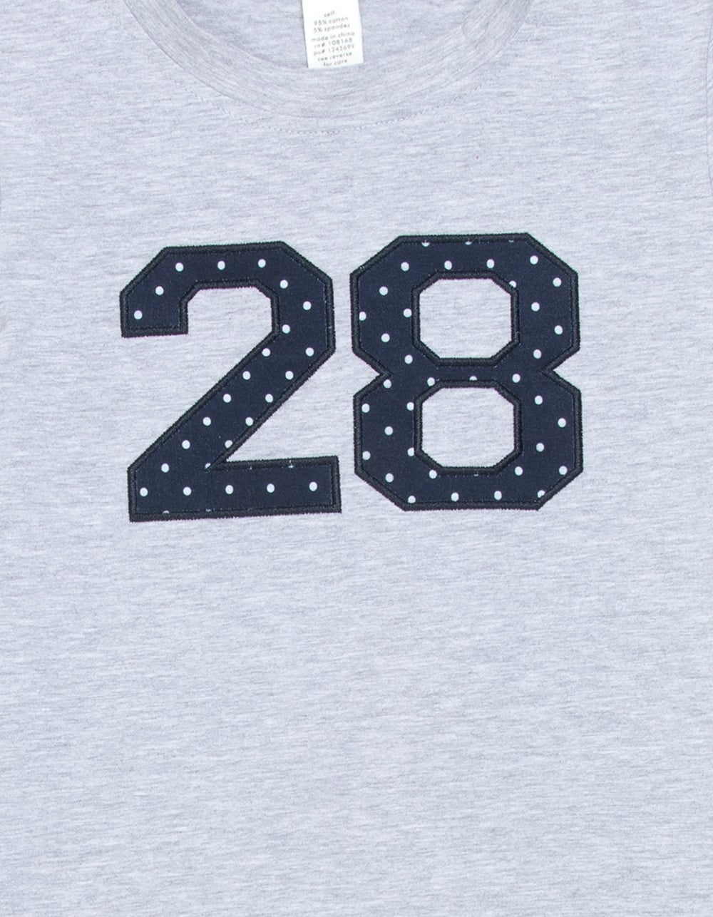 FULL TILT Dot Fill 28 Girls Tee - HEATHER GRAY