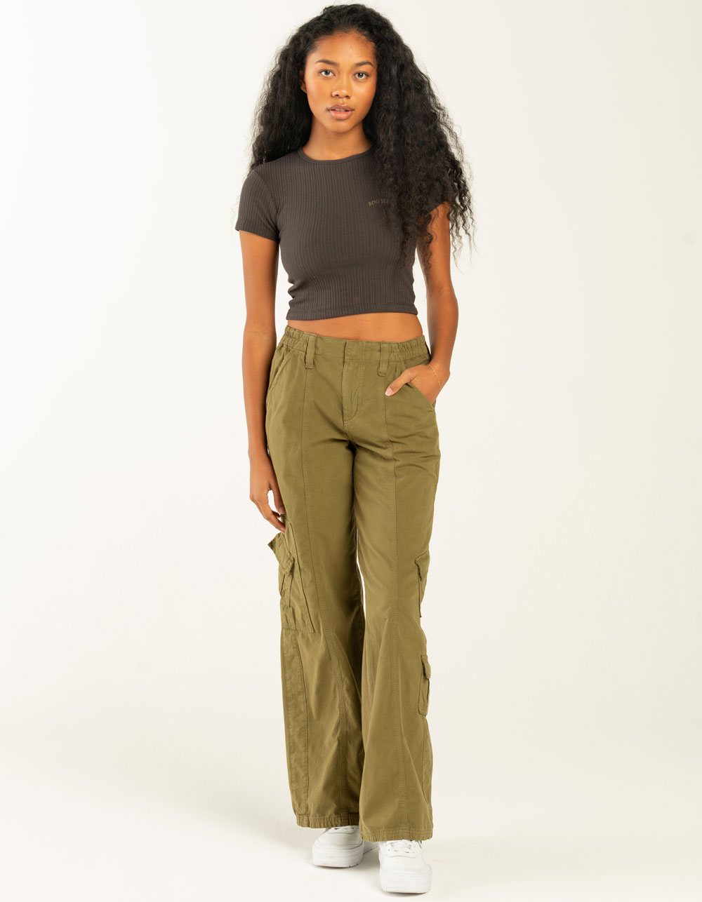 BDG Urban Outfitters BDG Jeans Womens Rib Baby Tee WASHED BLACK Tillys