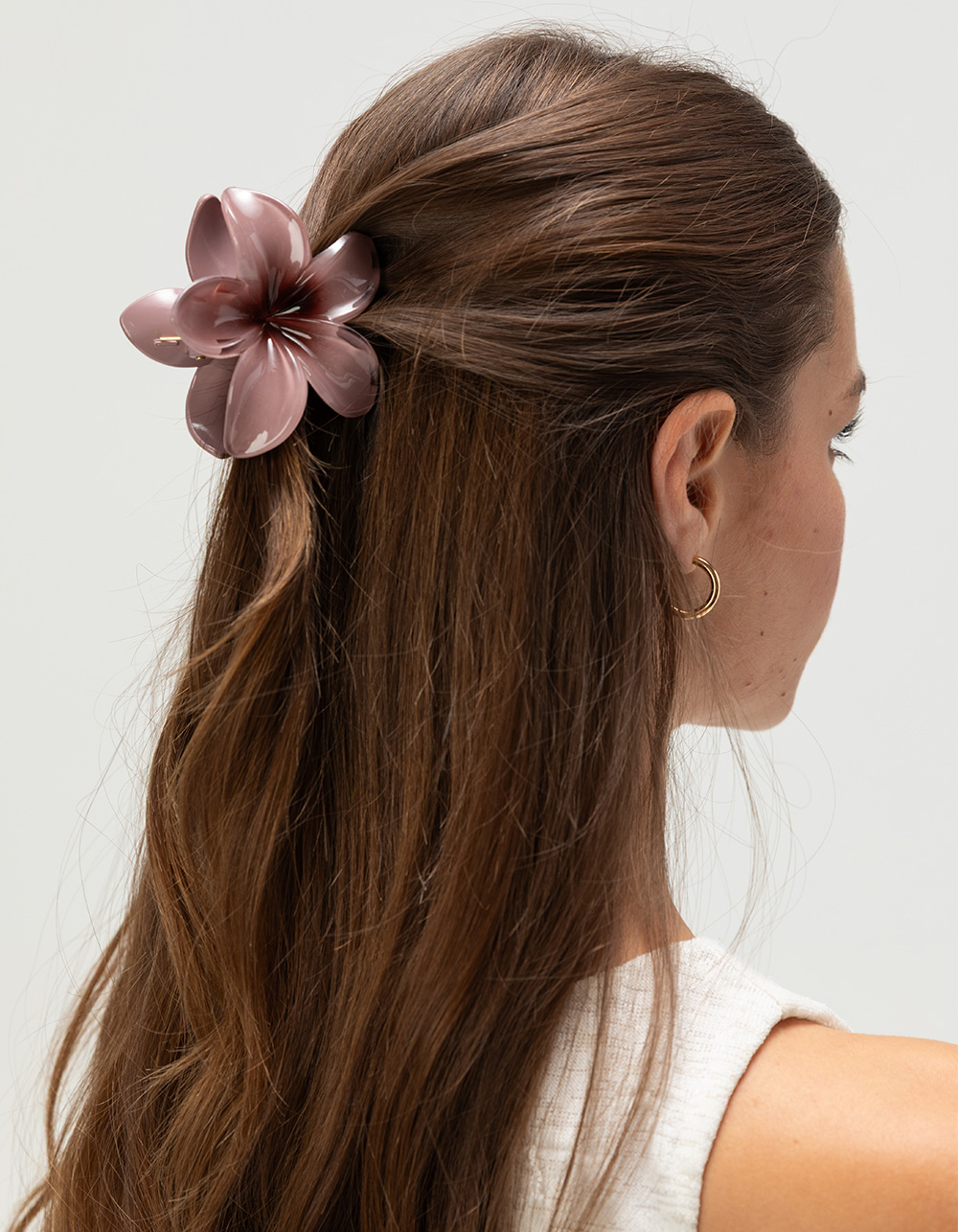 FULL TILT Hawaiian Floral Claw Hair Clip - MAUVE