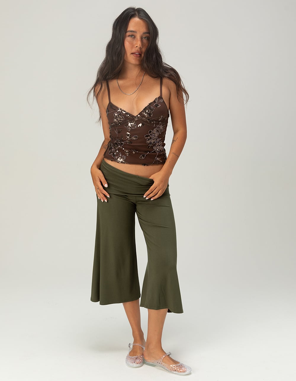 FULL TILT Womens Low Rise Gaucho Pants