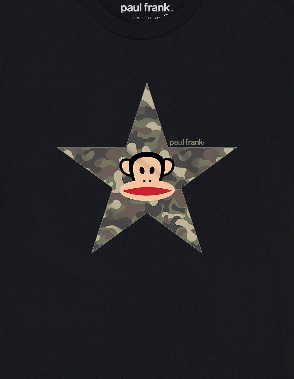 PAUL FRANK Camo Star Julius Unisex Tee - BLACK