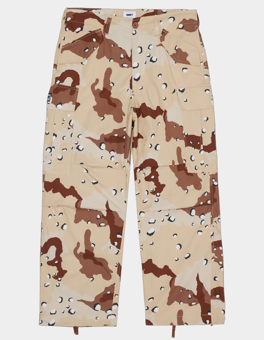 OBEY Mens Baggy Cargo Pants - BROWN COMBO