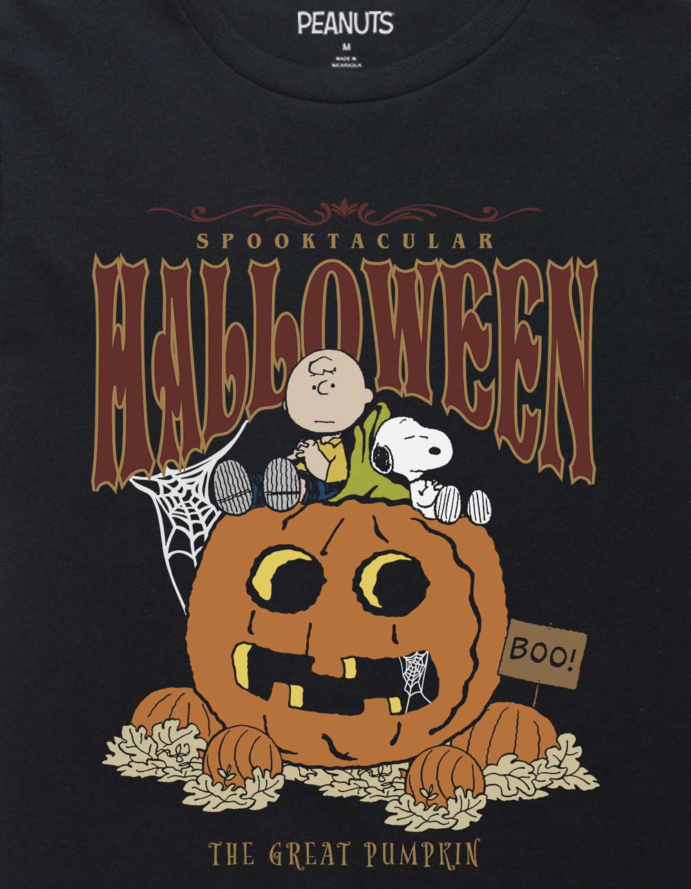 PEANUTS Spooktacular Halloween Unisex Kids Tee - BLACK