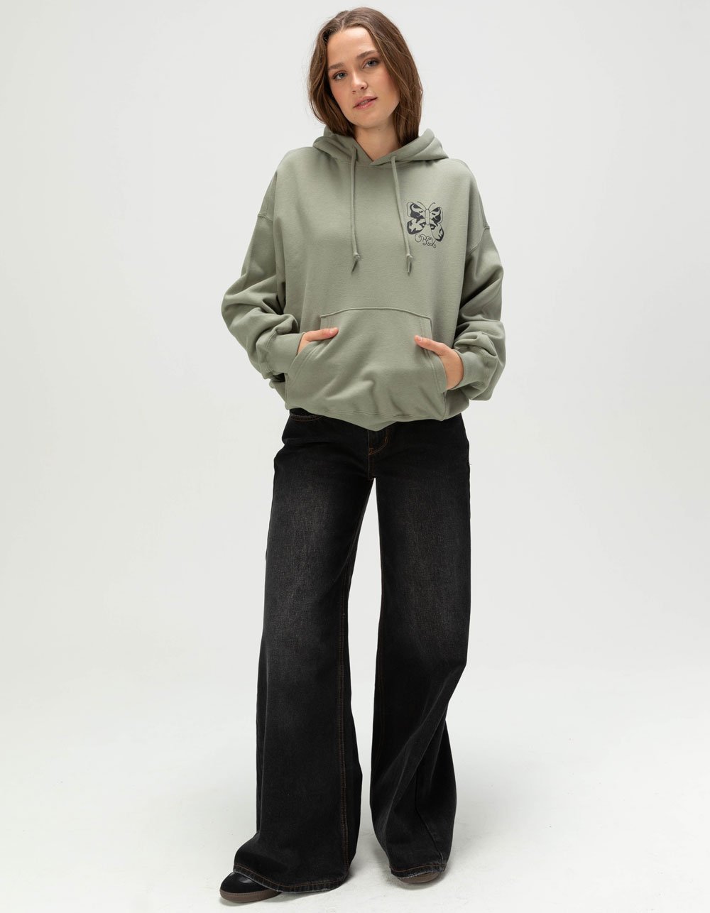 OBEY Butterfly Womens Hoodie - OLIVE