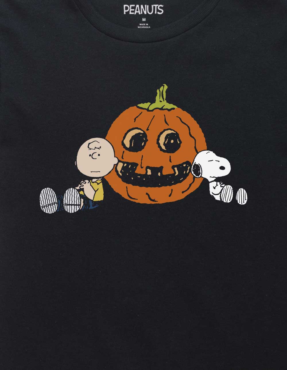 PEANUTS Pumpkin Face Unisex Kids Tee - BLACK