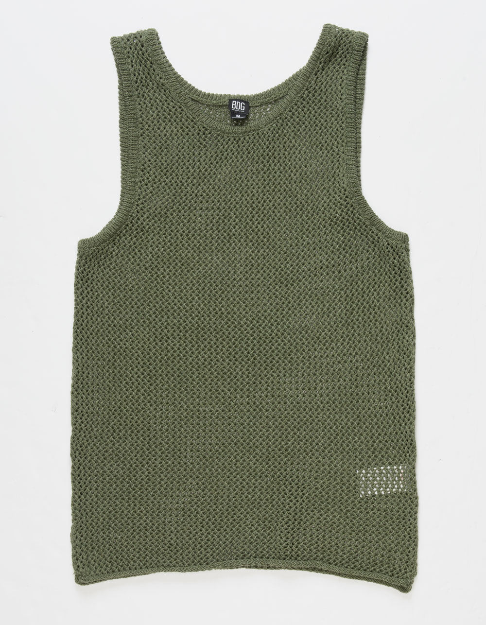 BGD Urban Outfitters Open Knit Mens Tank Top OLIVE Tillys