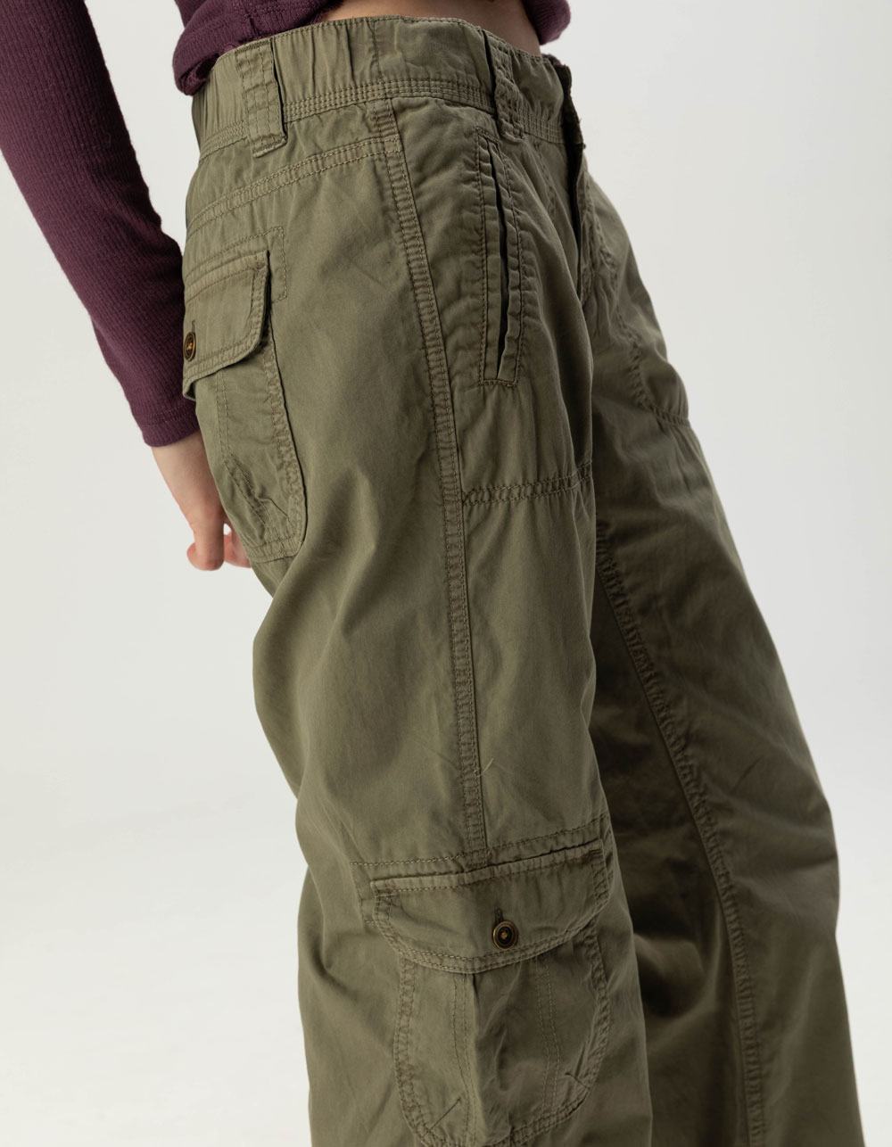 BDG Urban Outfitters 360 Womens Cargo Utility Low Rise Straight Leg Pants - SAGE
