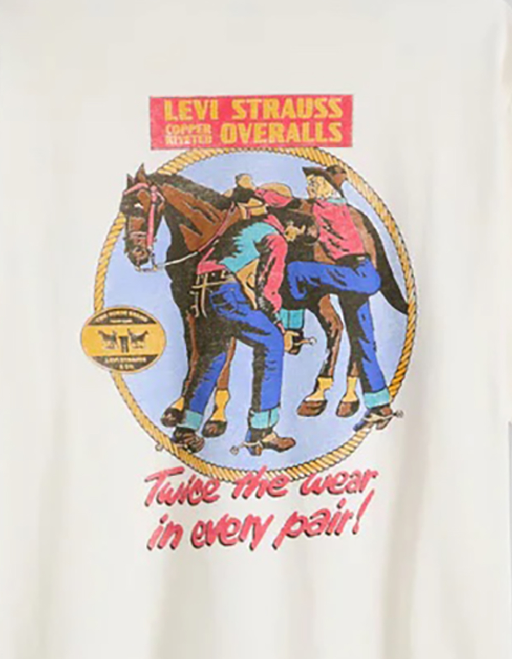 LEVI'S Archival Overalls Mens Tee - OFF WHITE