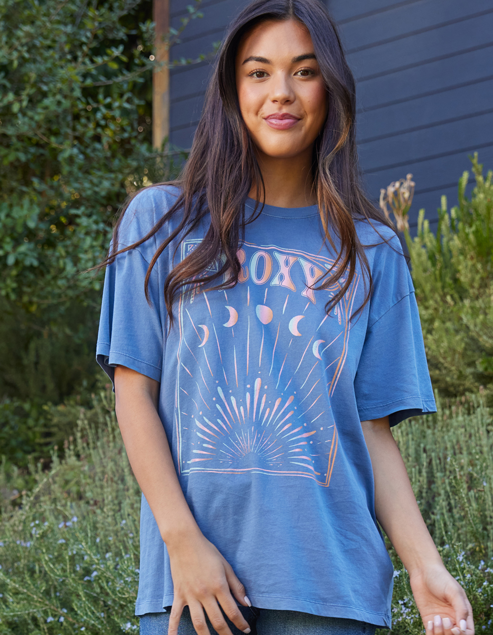 ROXY Phased Out Womens Oversized Tee BLUE Tillys