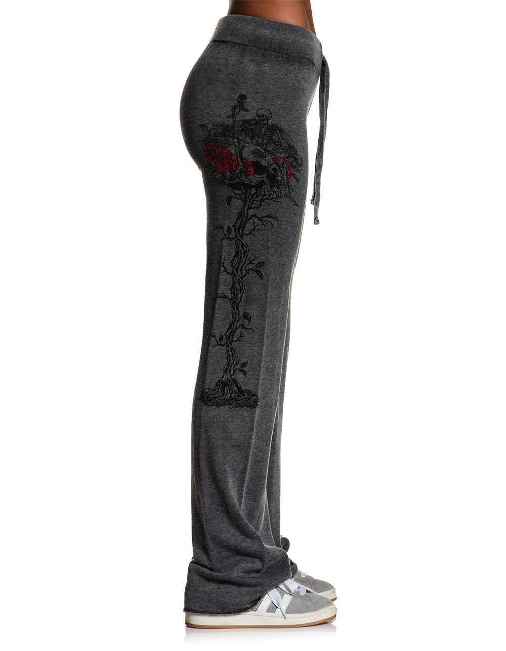 AFFLICTION Roses For The Dead Womens Sweatpants - OFF-BLACK