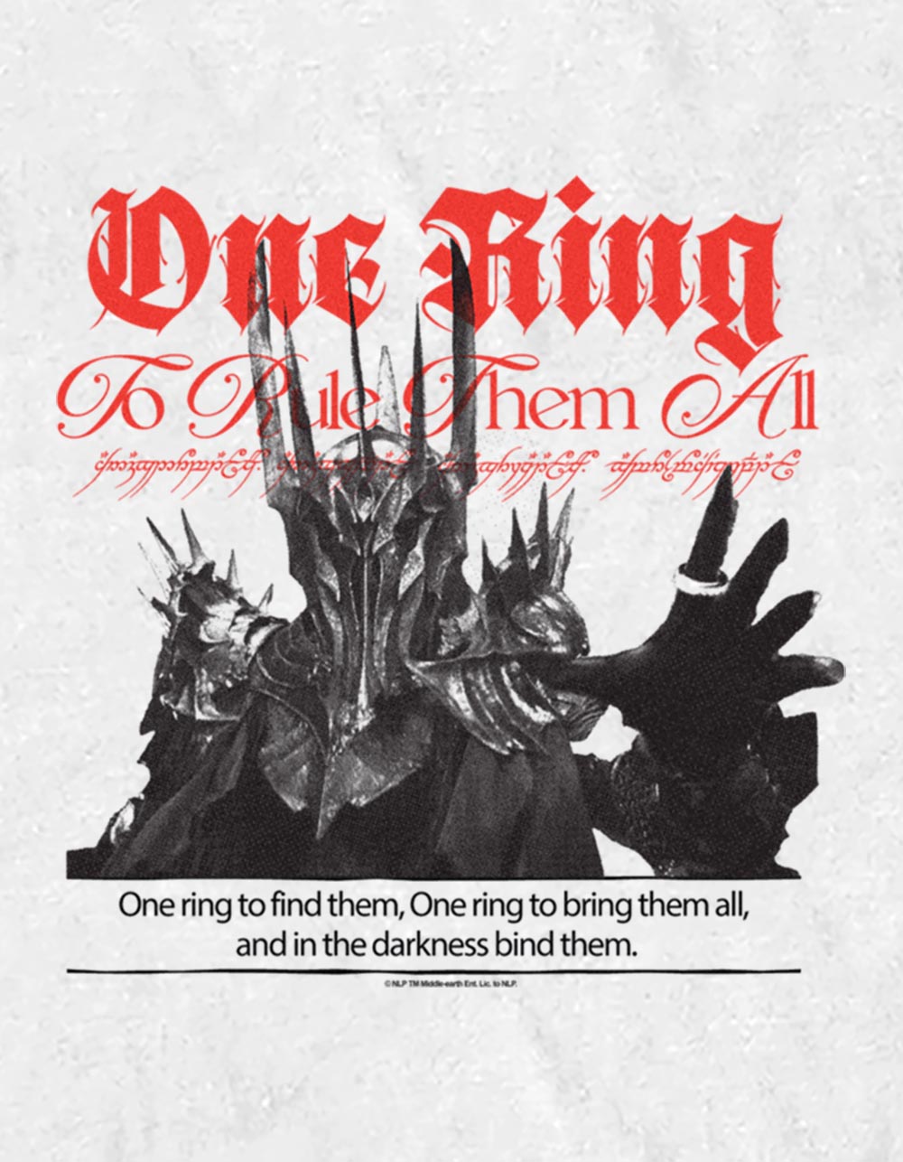 LORD OF THE RINGS One Ring To Rule Unisex Tee - WHITE