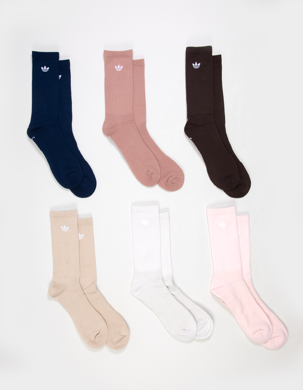 ADIDAS Originals Trefoil 2.0 6 Pack Mens Crew Socks - MULTI
