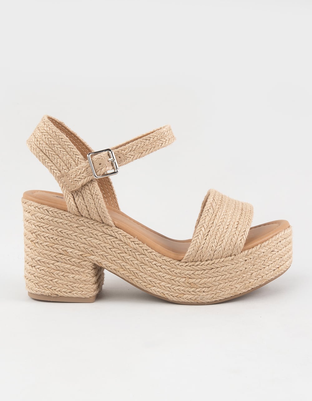SODA Carnie Jute Womens Platform Shoes - TAN