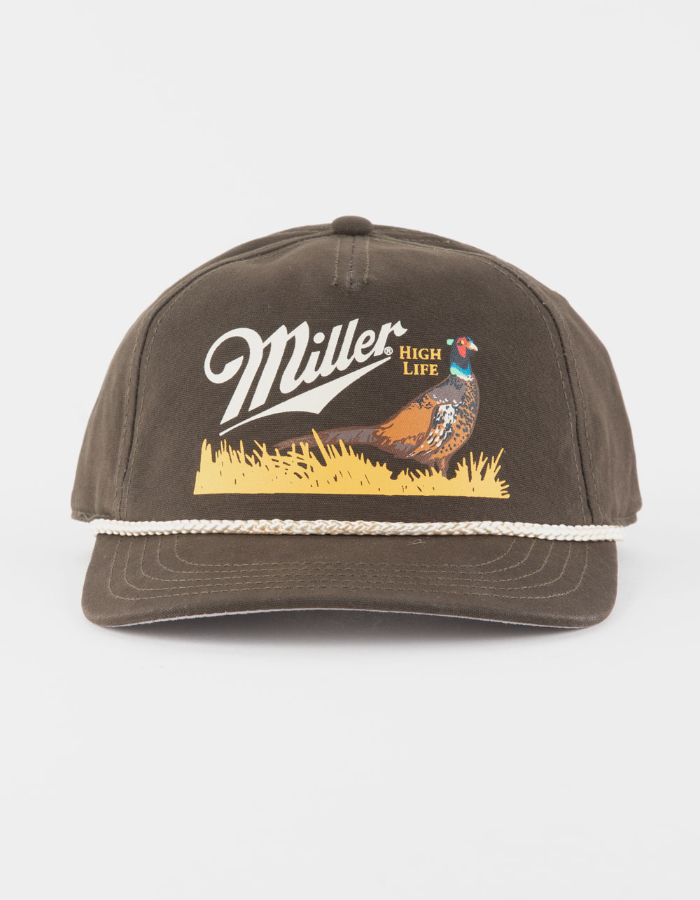 AMERICAN NEEDLE Miller High Life Canvas Cappy Mens Snapback Hat - OLIVE