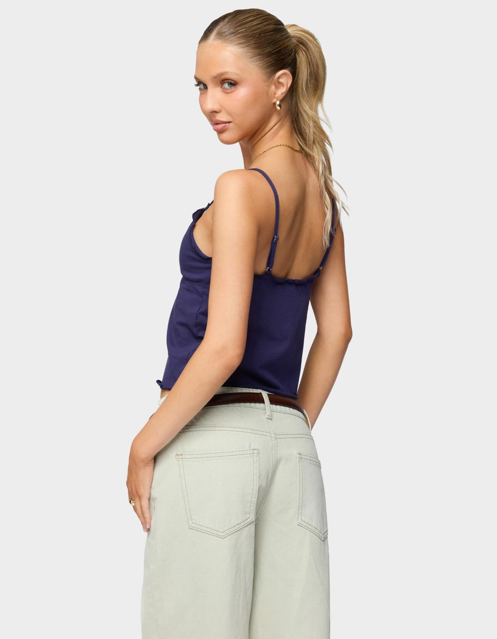 EDIKTED Glendon Babydoll Top - NAVY