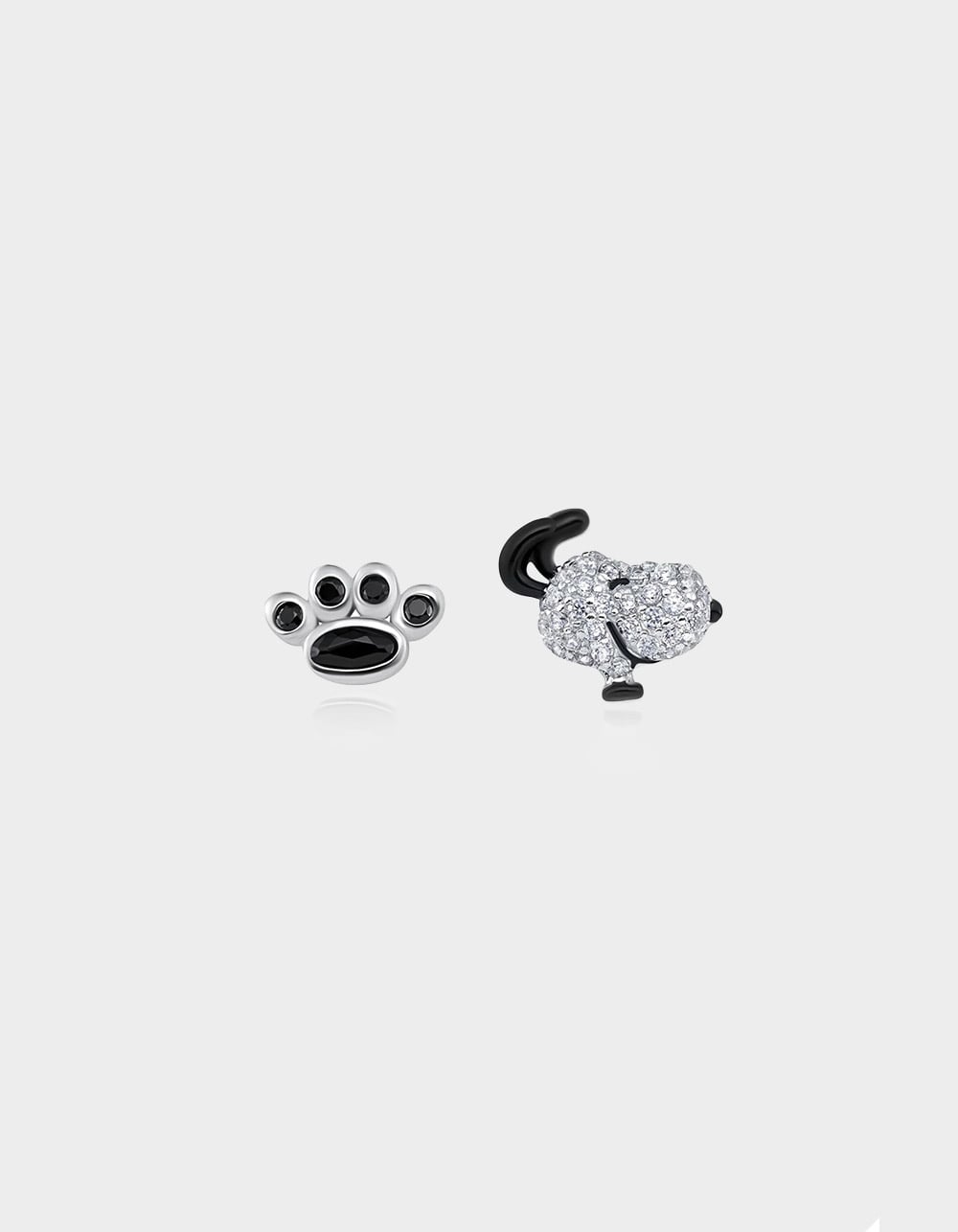 CRISLU Peanuts Snoopy Paw Earrings - PLATINUM