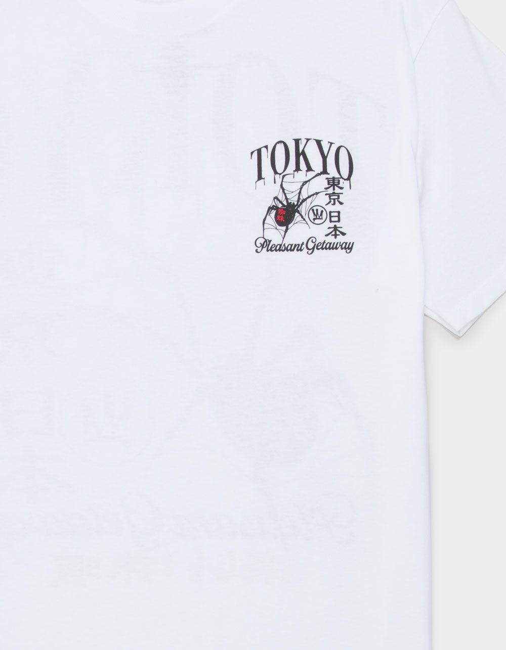 PLEASANT GETAWAY Tokyo Widow Mens Tee - WHITE