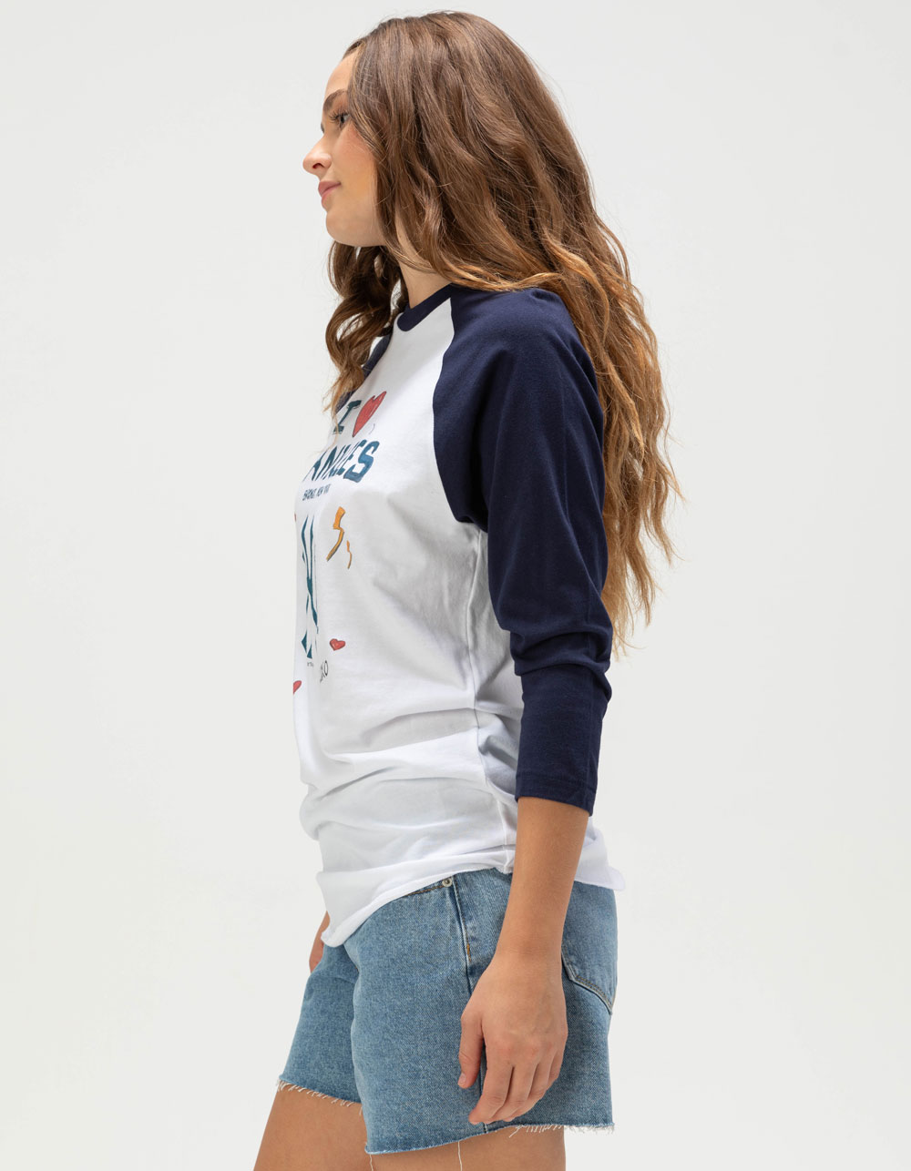 TINY TURNIP New York Yankees Womens Raglan Tee - NAVY
