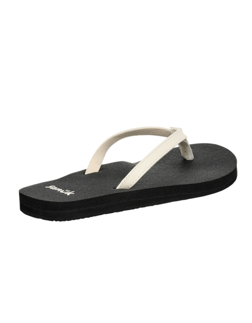 SANUK Yoga Joy II Womens Flip Flops - BLK/WHT