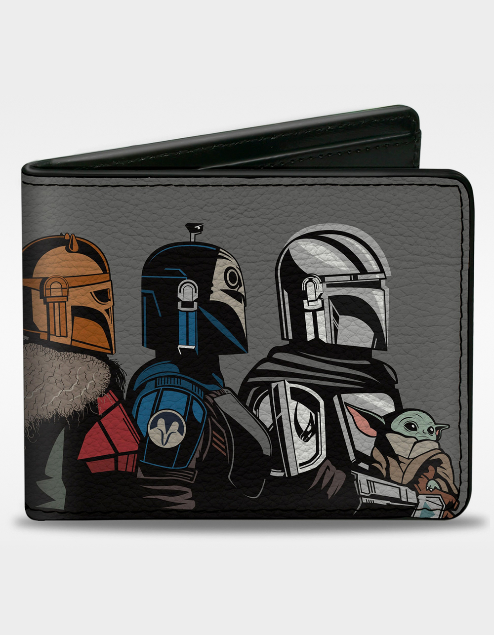 BUCKLE-DOWN Star Wars The Mandalorian Grogu with The Armorer Bo-Katan and Din Djarin Pose Bifold Wallet - MULTI