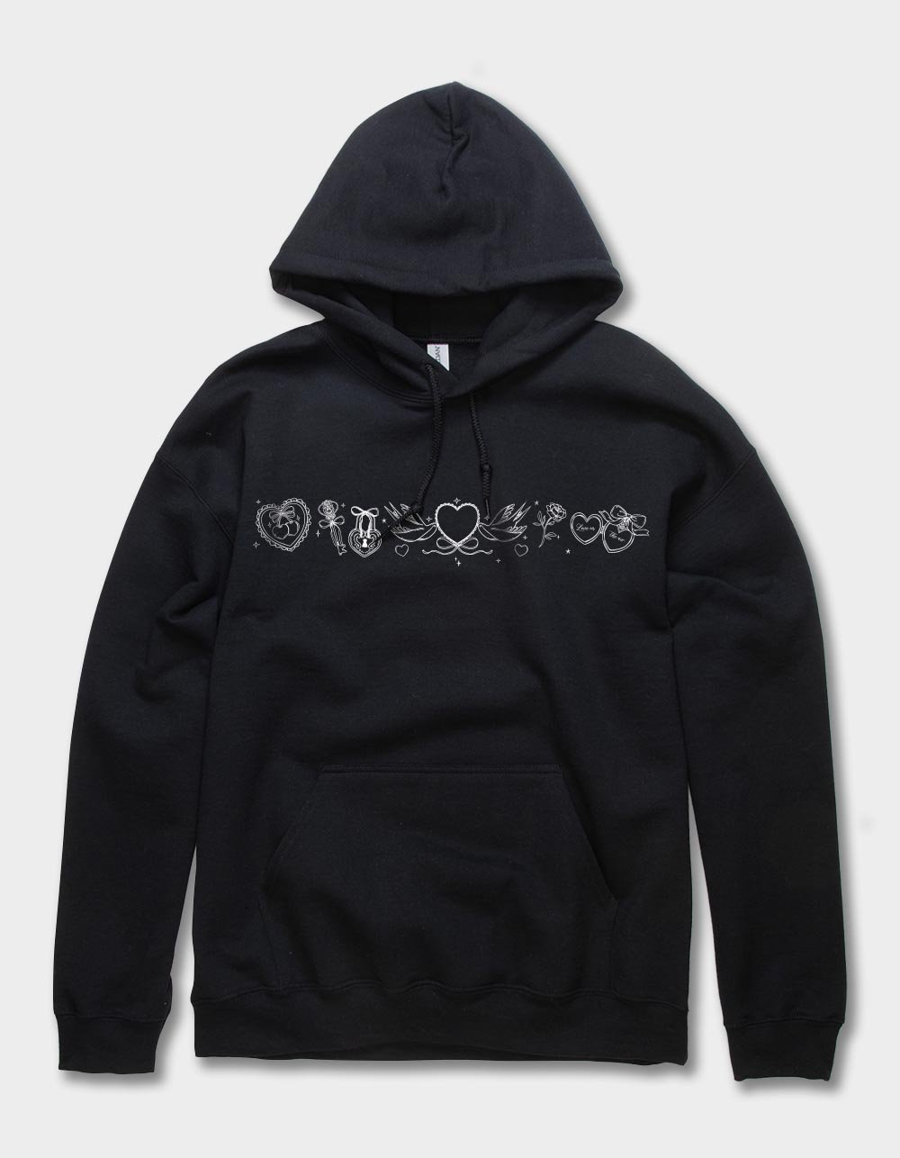 HEARTS Dove Wings Unisex Hoodie - BLACK