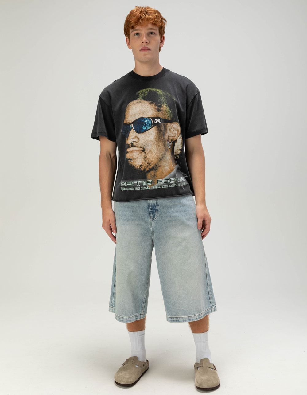RODMAN BRAND Break Mens Crop Boxy Tee - WASHED BLACK
