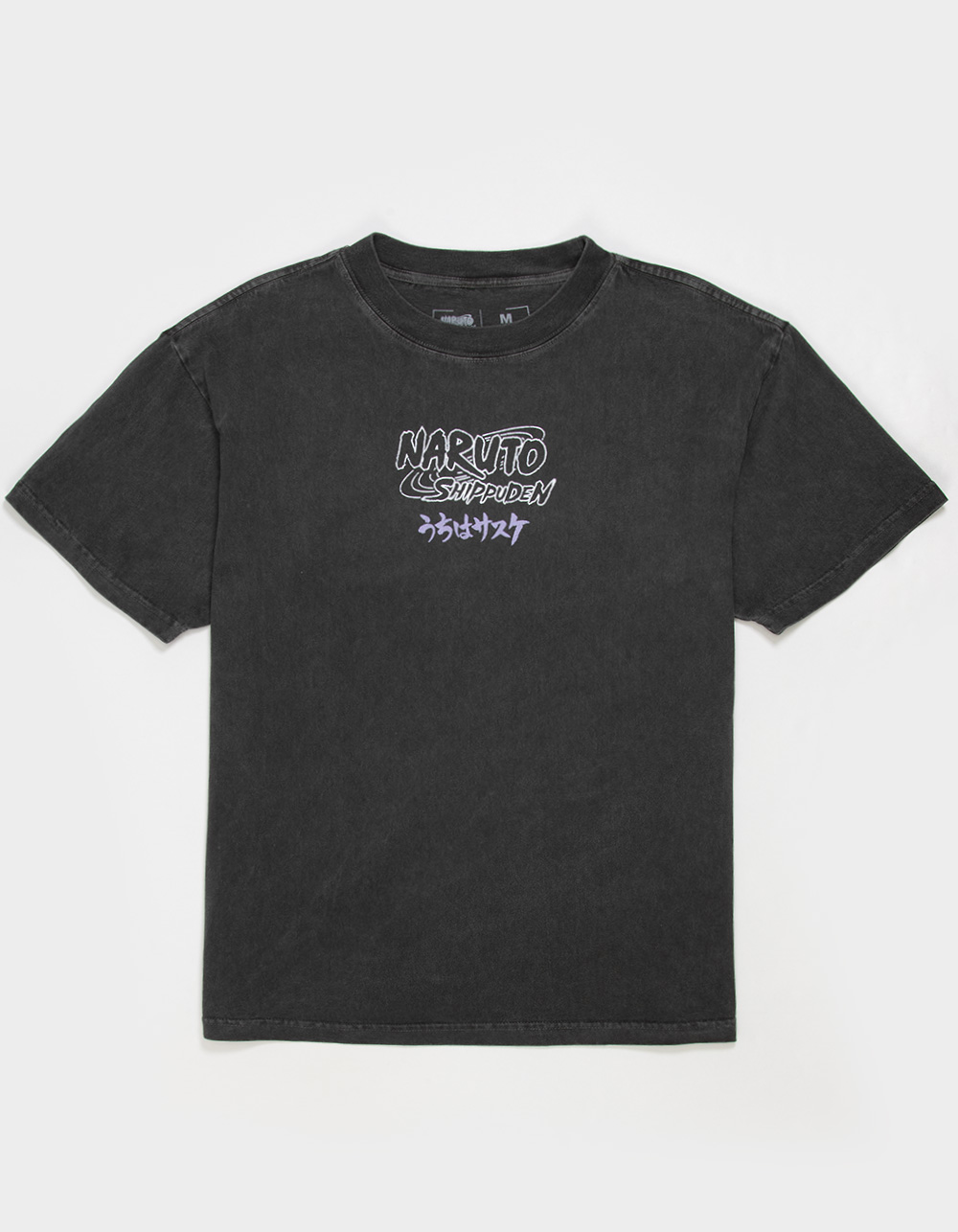 CVLA x Naruto Sasuke Mens Boxy Tee - WASHED BLACK