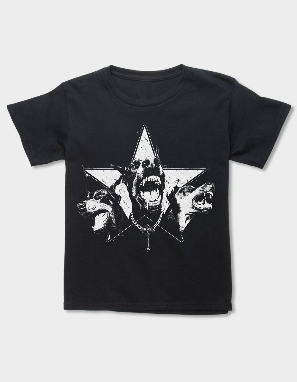DOBERMAN Stars Distressed Unisex Kids Tee - BLACK