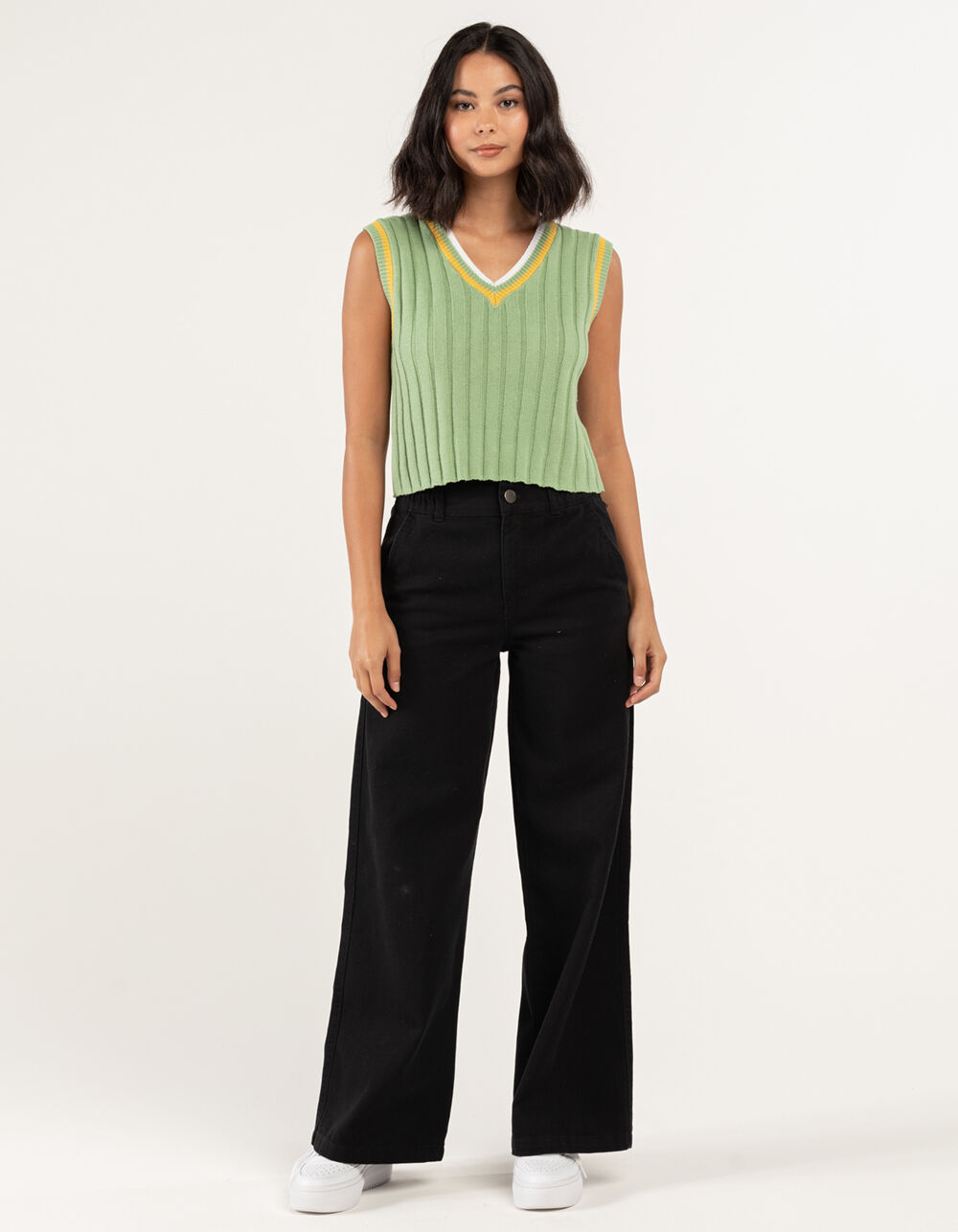 RSQ Preppy Womens Sweater Vest - GREEN 