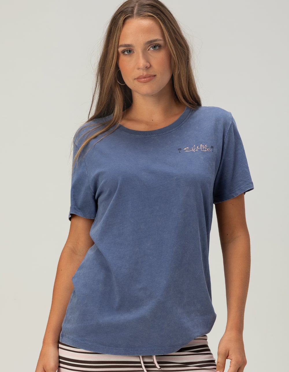 SALT LIFE Surfer Camper Womens Tee  - NAVY