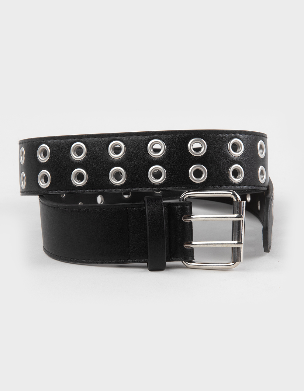 Double Grommet Mens Belt - BLACK