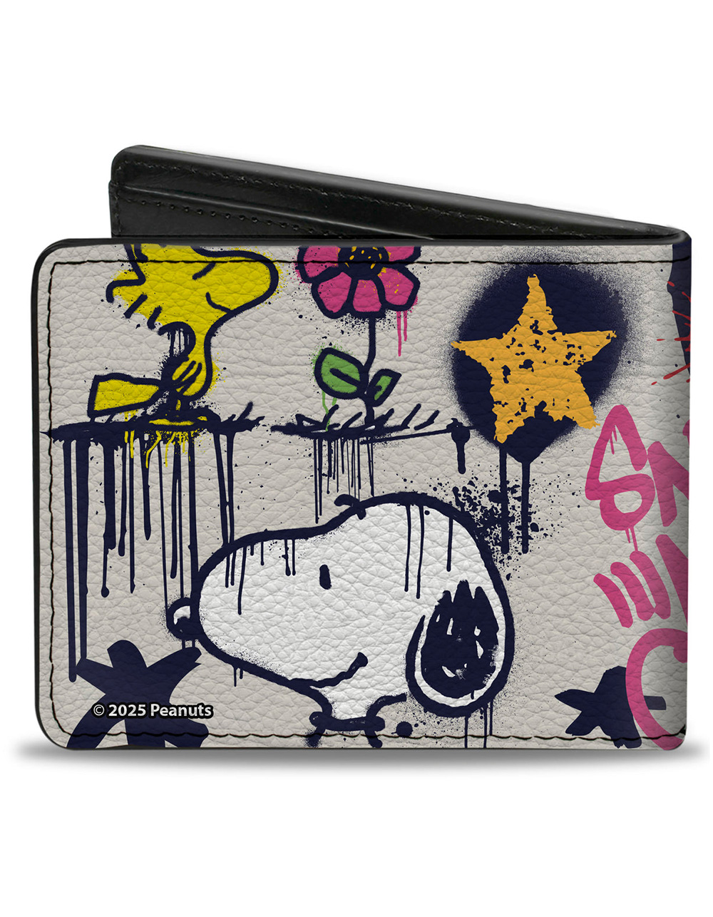 BUCKLE-DOWN x Peanuts Snoopy and Woodstock Graffiti Bifold Wallet - MULTI