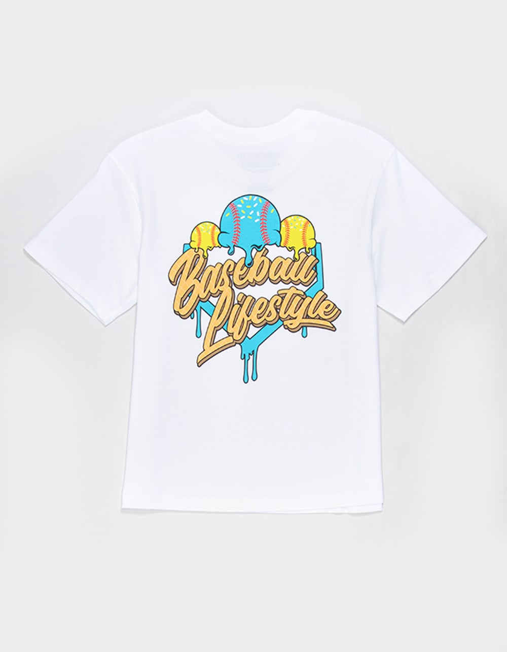 BASEBALL LIFESTLYE 101 Ice Cream Boys Tee - WHT/BLUE