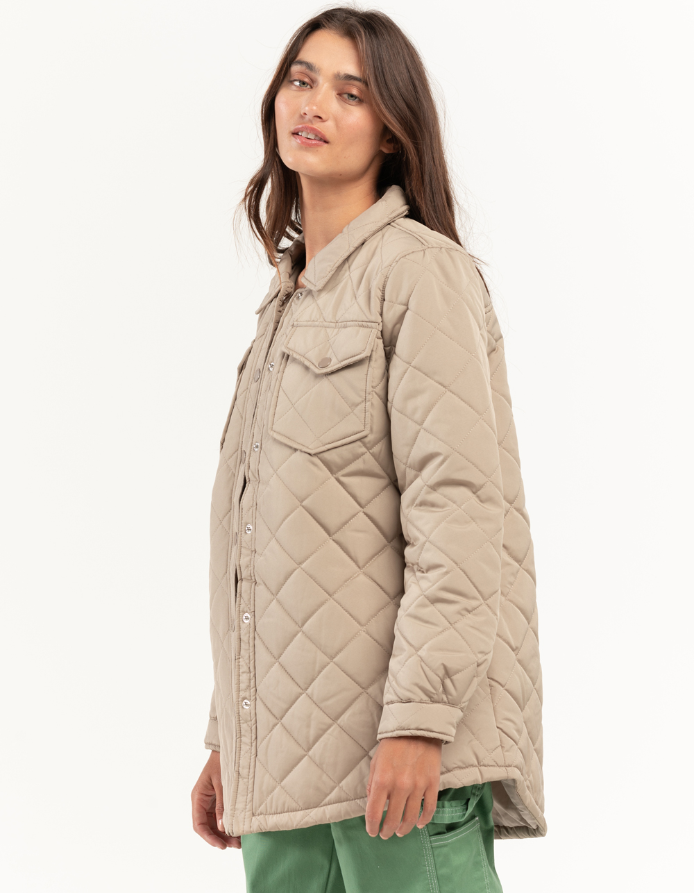 URBAN REPUBLIC Womens Quilted Shacket - STONE | Tillys