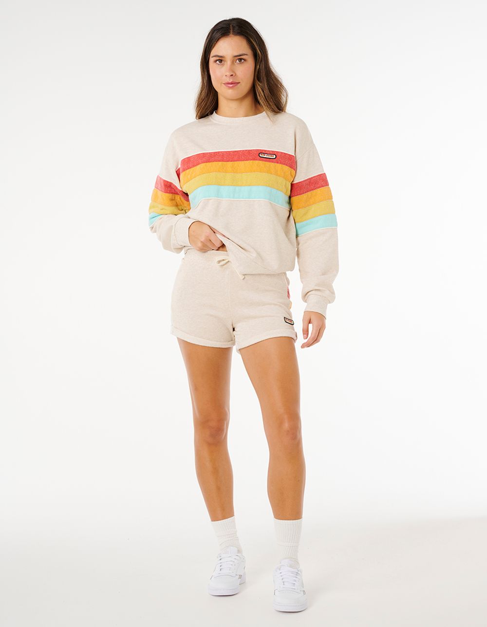 RIP CURL Surf Revival Womens Fleece Shorts - OATMEAL