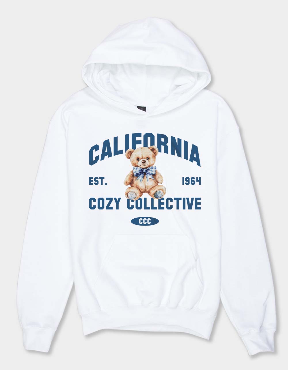 BEAR Cozy Collective Unisex Kids Hoodie - WHITE