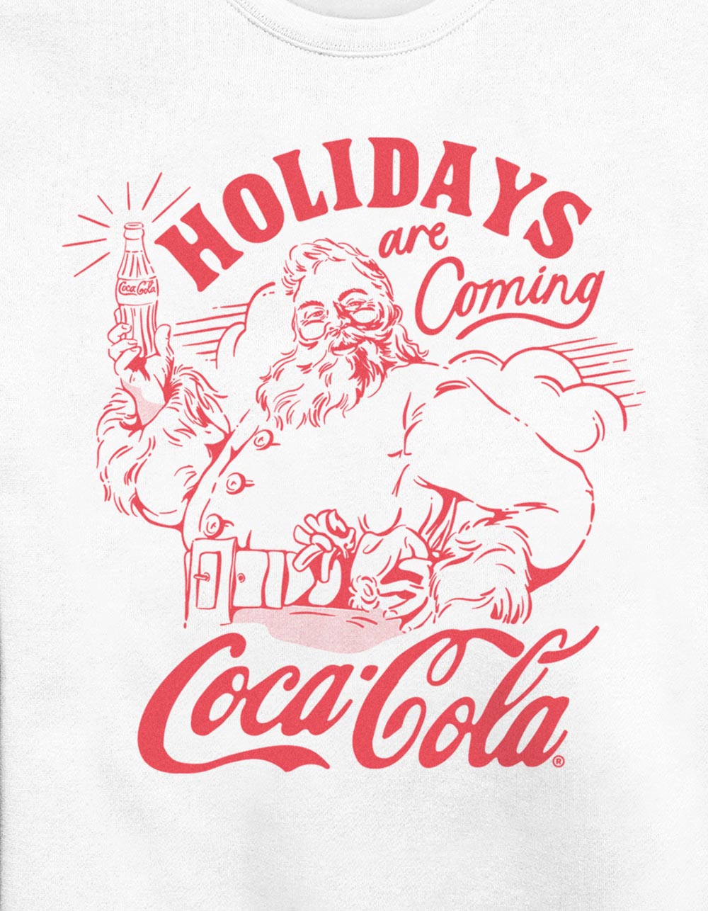 COCA-COLA Holidays Are Coming Unisex Crewneck Sweatshirt - WHITE