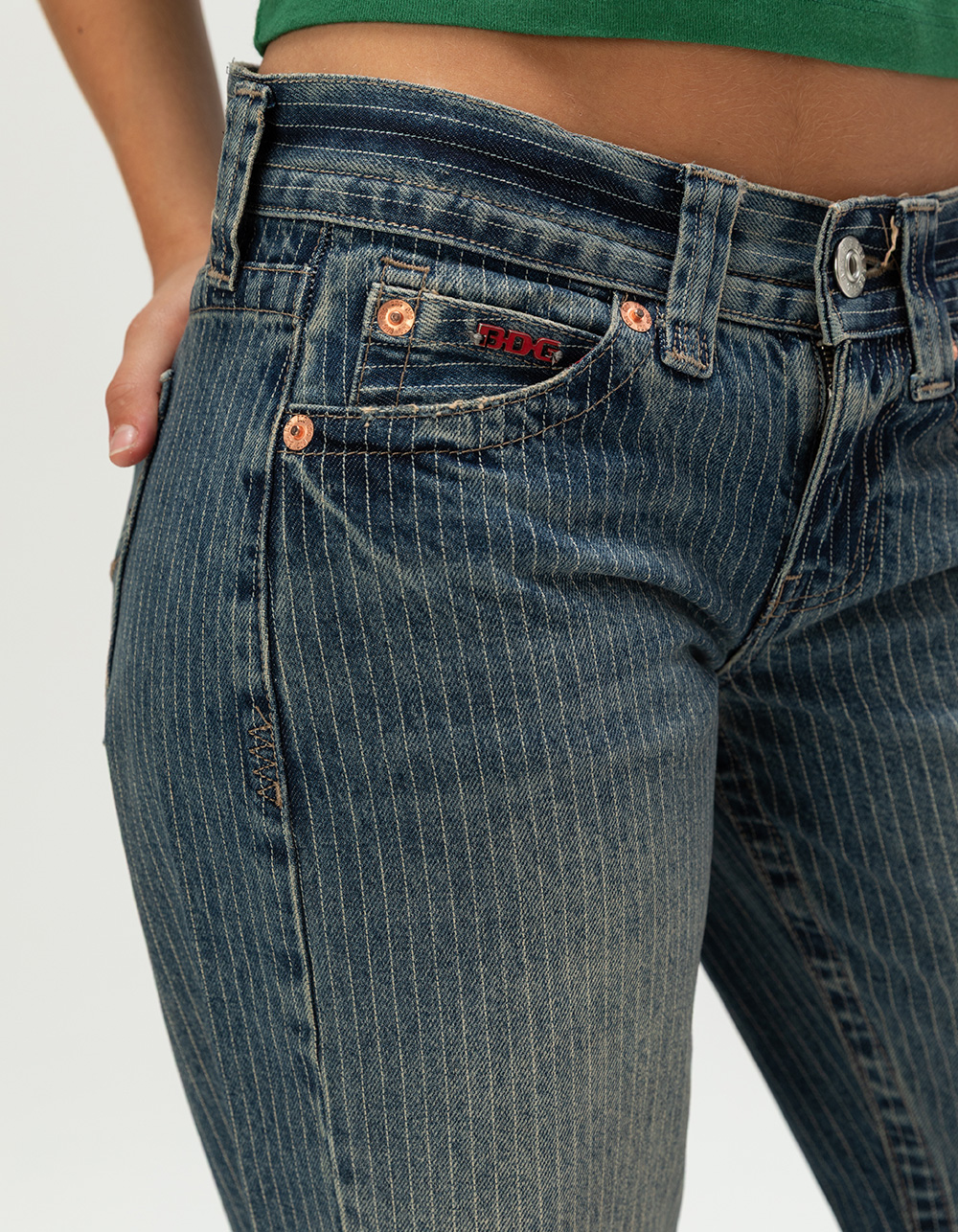 BDG Urban Outfitters Kayla Womens Pinstripe Jeans - VINTAGE