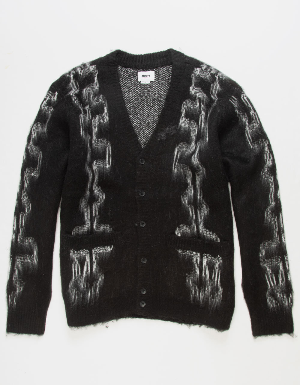OBEY Temple Mens Cardigan - BLACK COMBO | Tillys