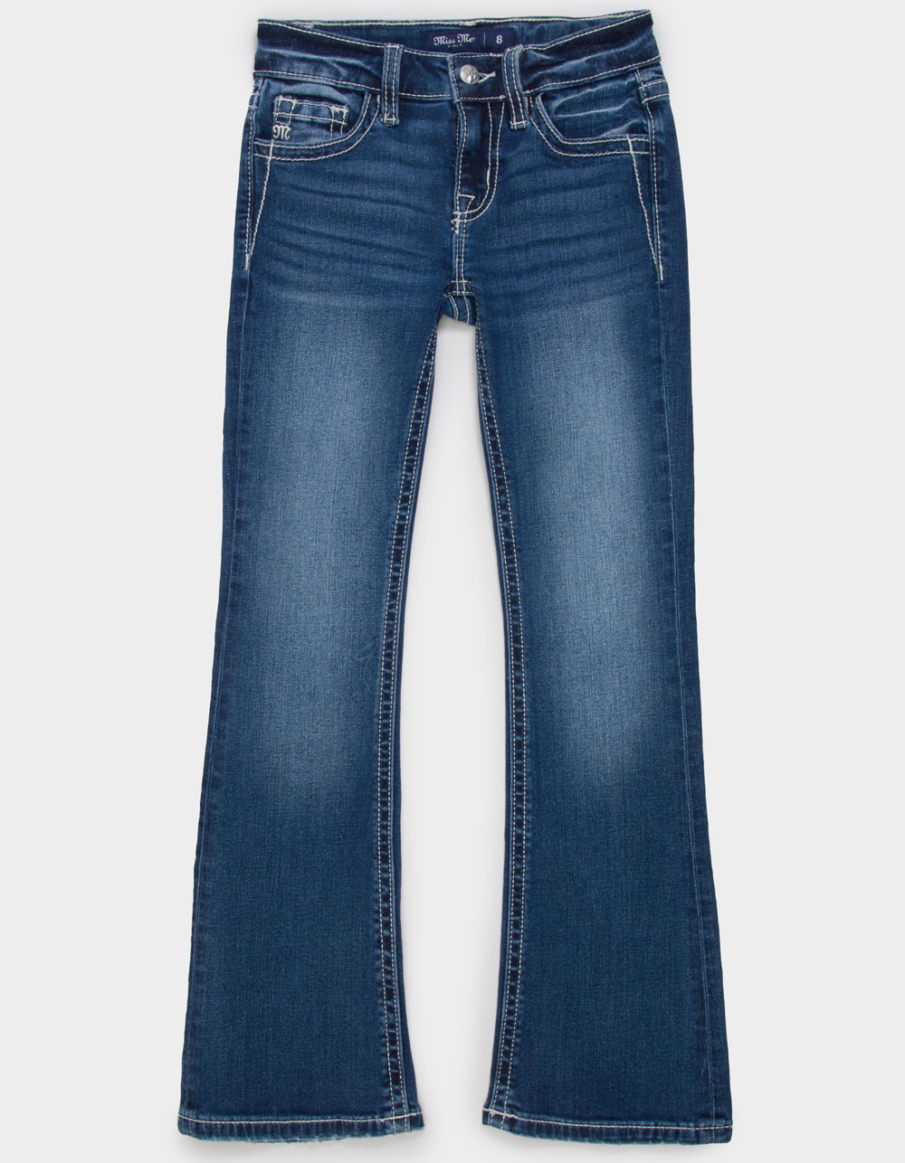 MISS ME Warm Wings Girls Mid Rise Bootcut Jeans - MEDIUM WASH