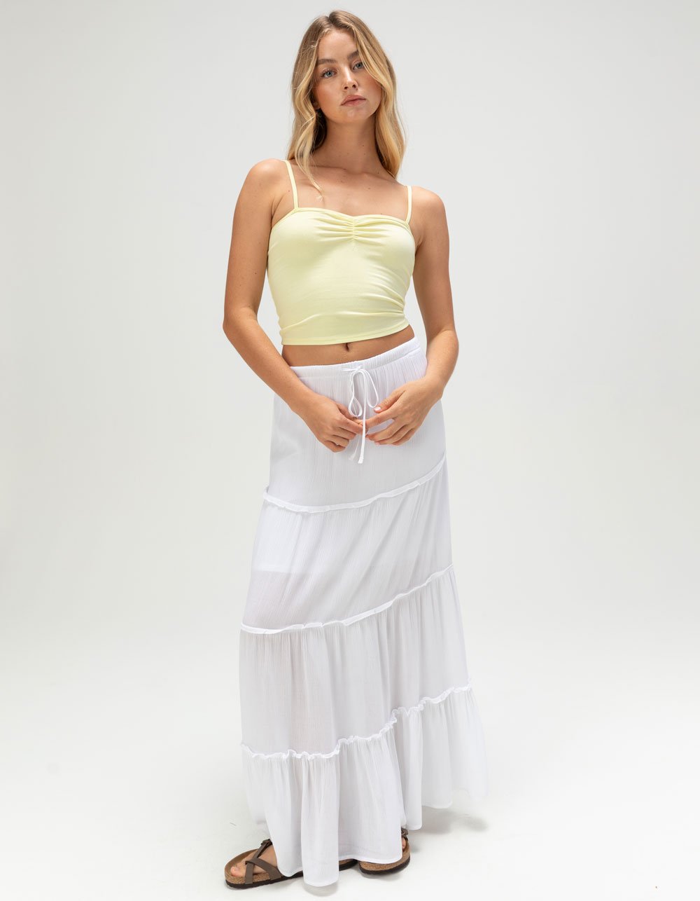 TILLYS Cinch Front Womens Cami - YELLOW