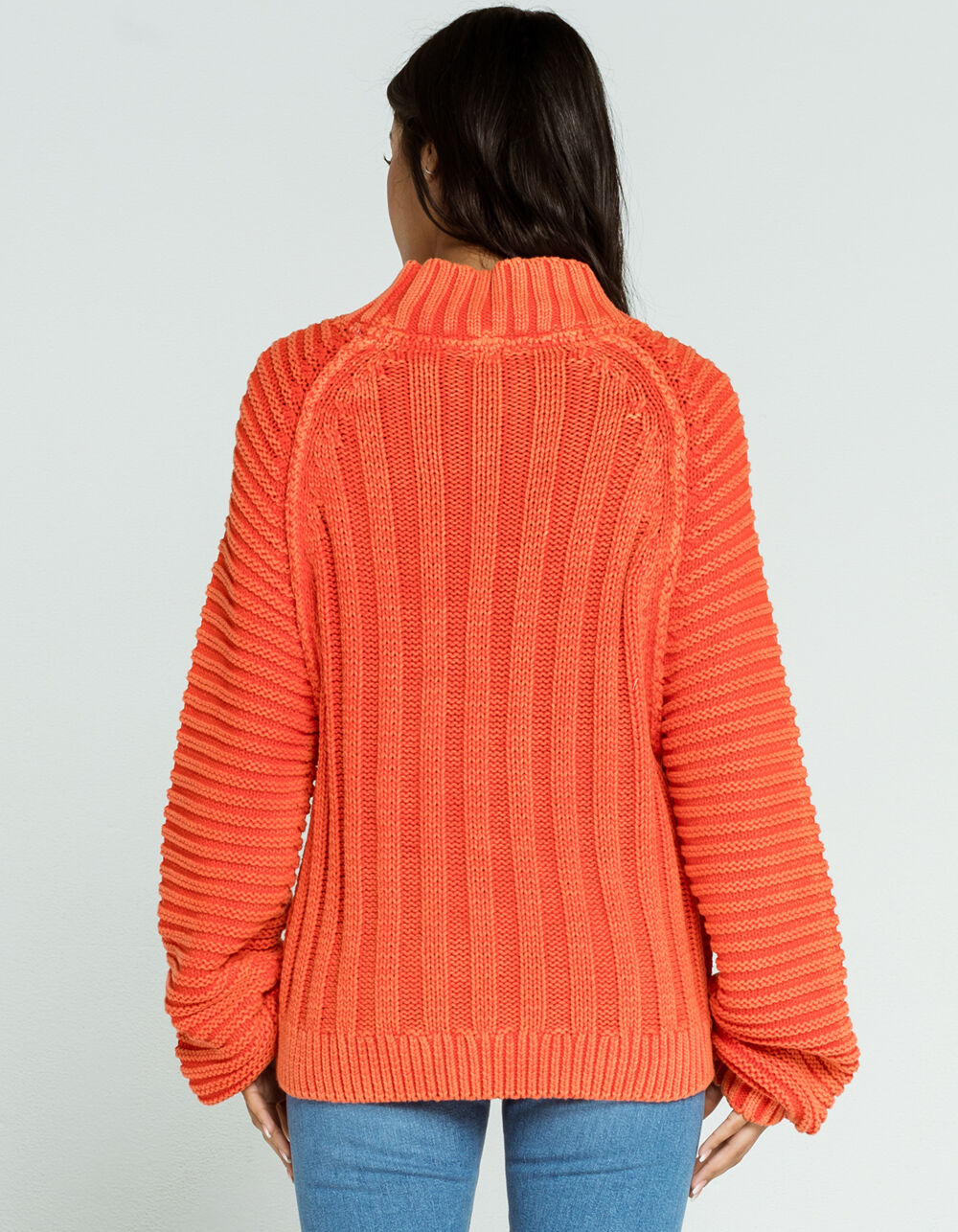 FREE PEOPLE Mock Neck Womens Tangerine Sweater TANGERINE Tillys
