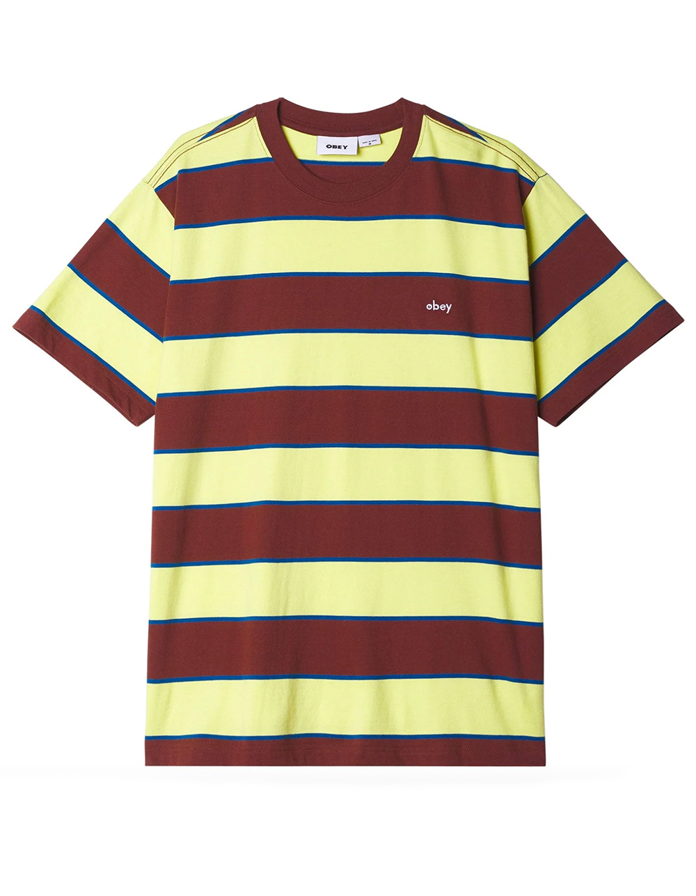 OBEY Ranking Stripe Mens Knit Tee - BROWN COMBO | Tillys