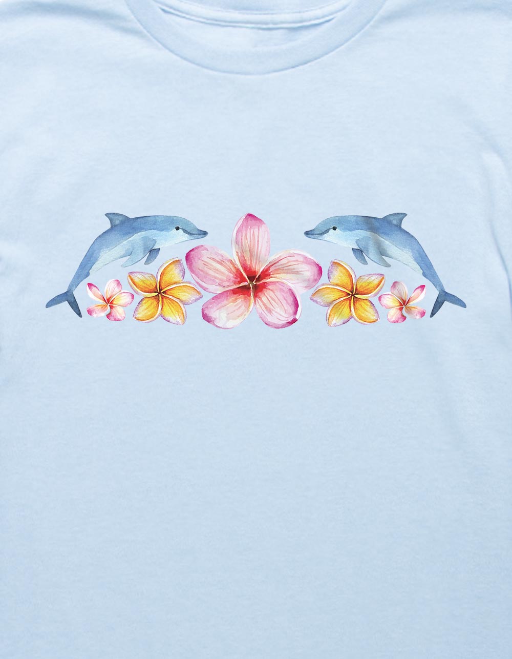 DOLPHIN Floral Arch Unisex Kids Tee - LIGHT BLUE