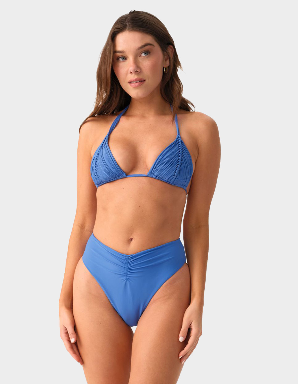 PQ SWIM Blueberry Isla Triangle Bikini Top - BLUE