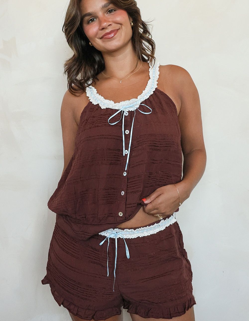 DIPPIN' DAISY'S Afternoon Tea Shorts - BROWN