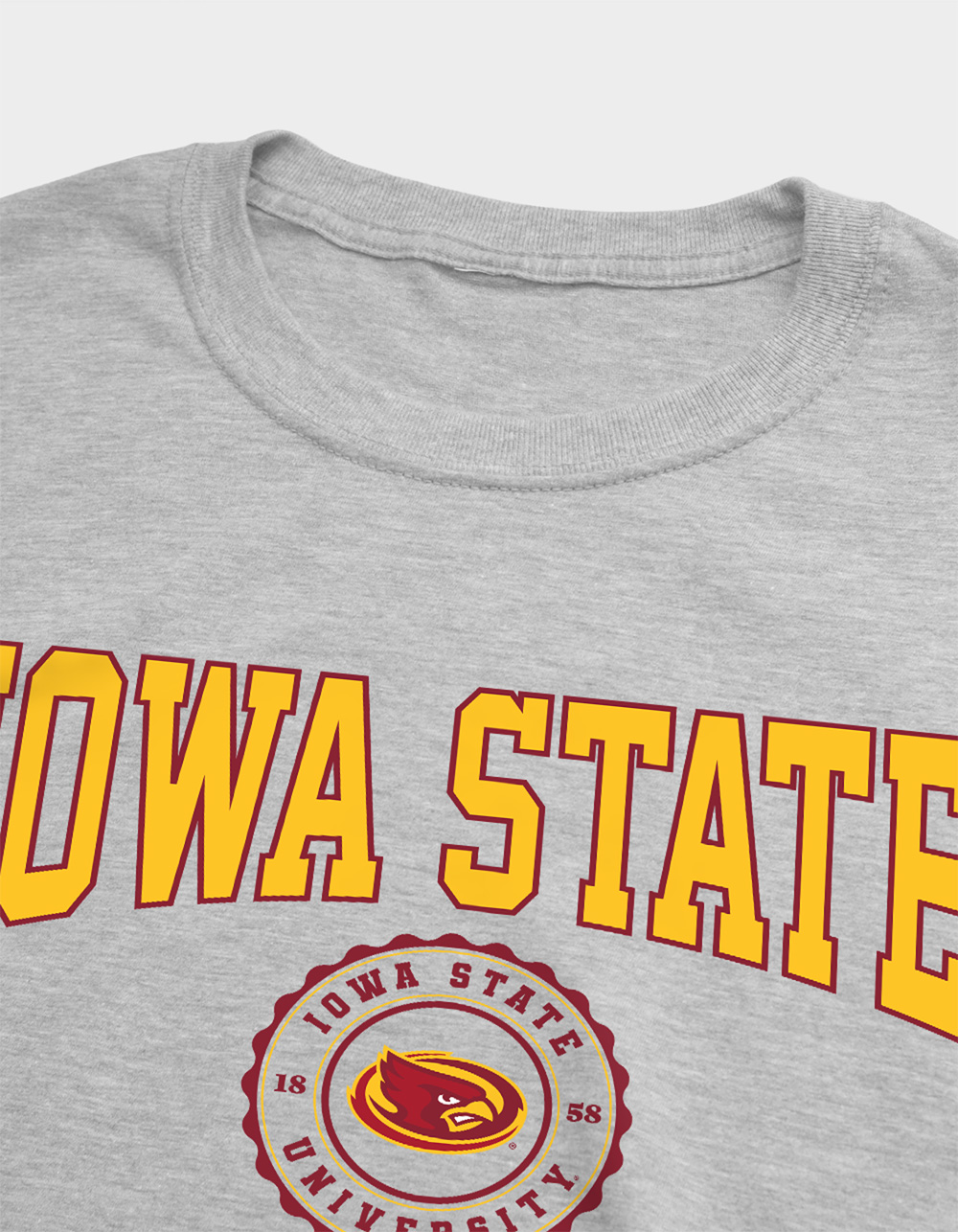 IOWA STATE UNIVERSITY Collegiate Seal Mens Tee - HEATHER GRAY