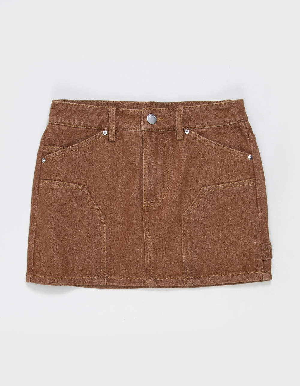 RSQ Girls Carpenter Denim Skort - BROWN