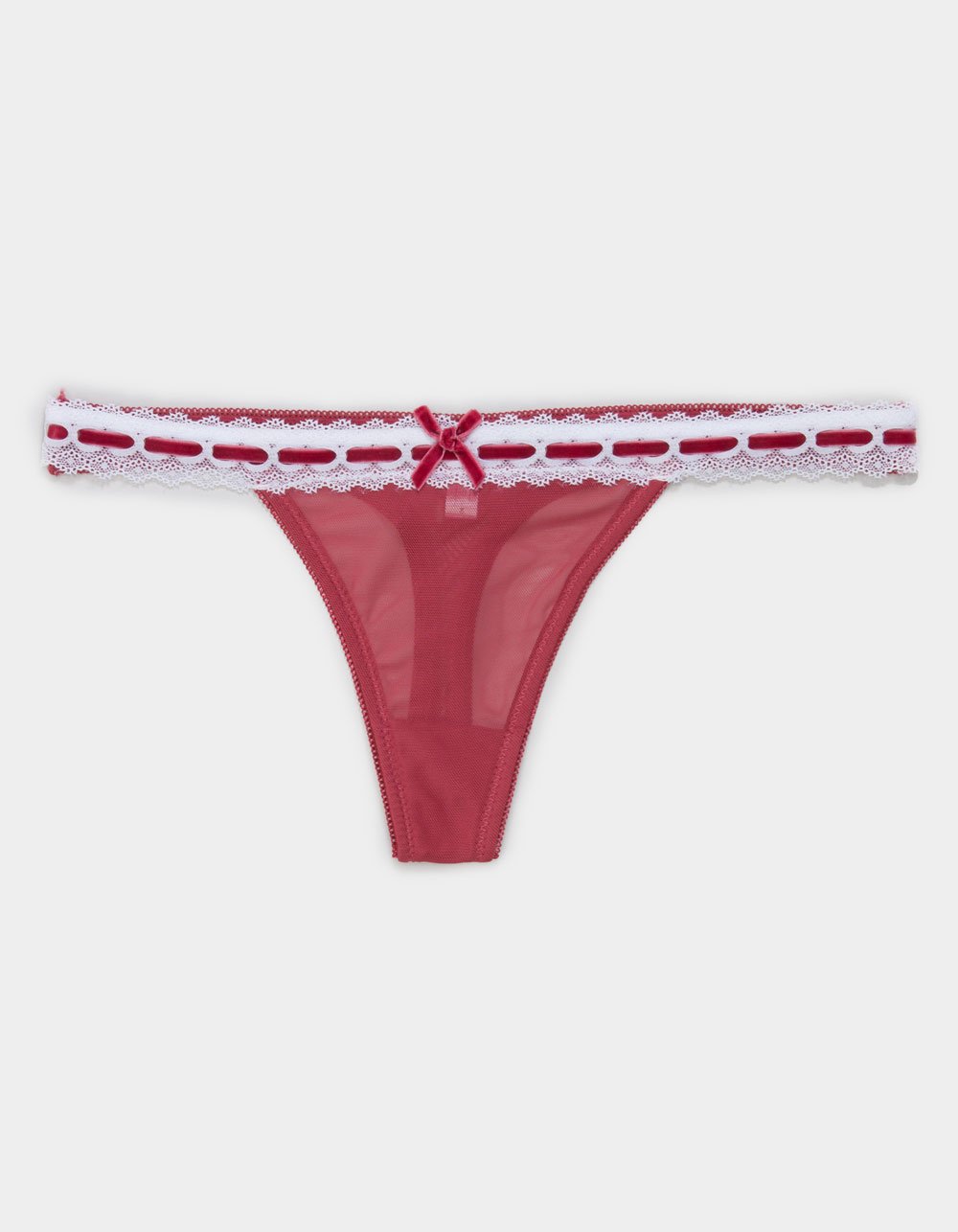 FULL TILT Ribbon Lace Trim Thong